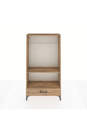 Arges Dolap 2 Raflı Tek Çekmeceli Tek Askılı 88x30x163 Çam-Çam