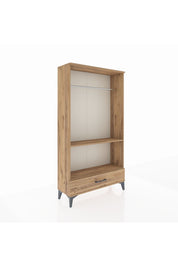 Arges Dolap 2 Raflı Tek Çekmeceli Tek Askılı 88x30x163 Çam-Çam