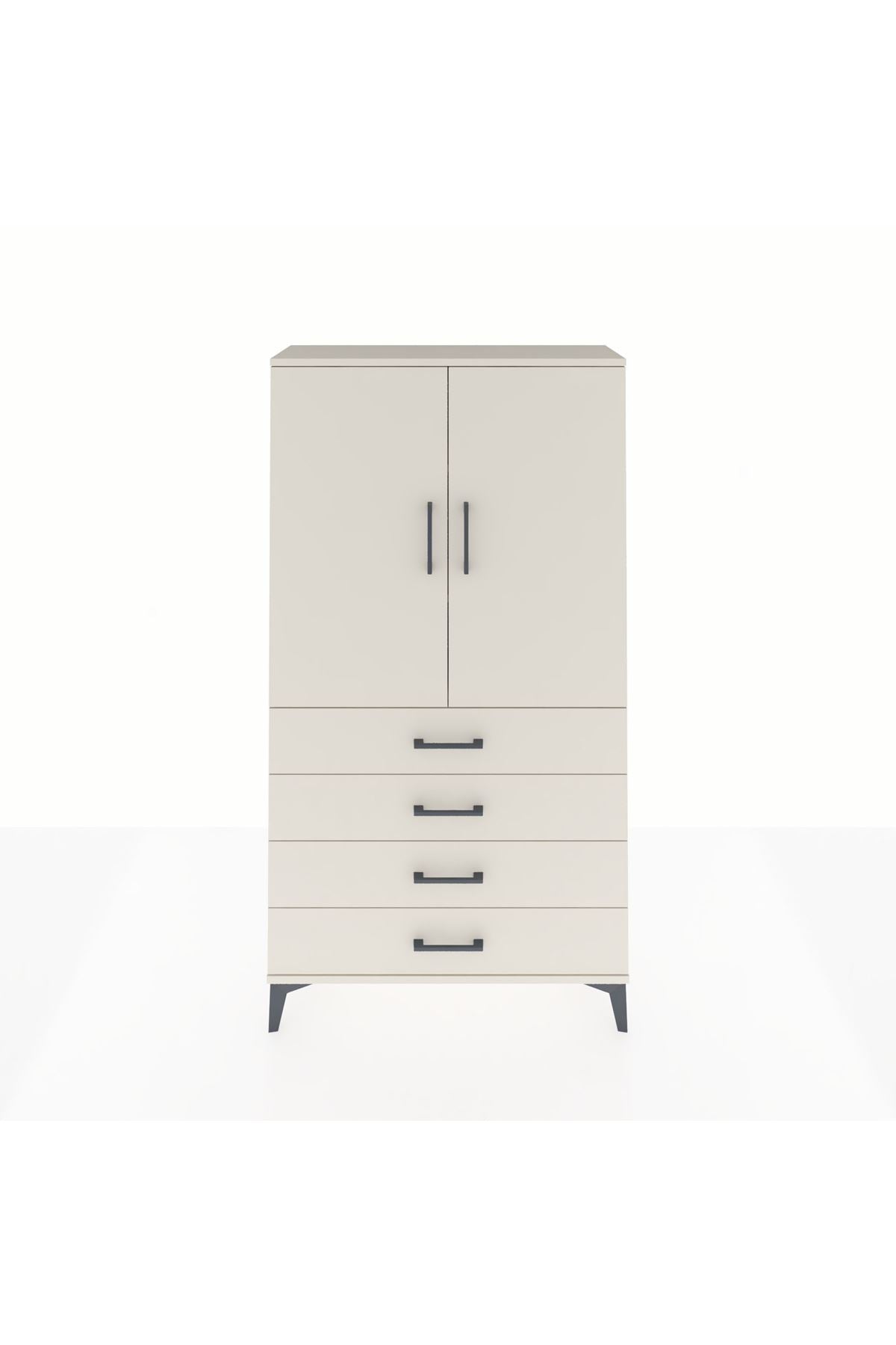 Arges Dolap 3 Raflı 4 Çekmeceli 2 Kapaklı 88x30x163 Aytaşı-Aytaşı