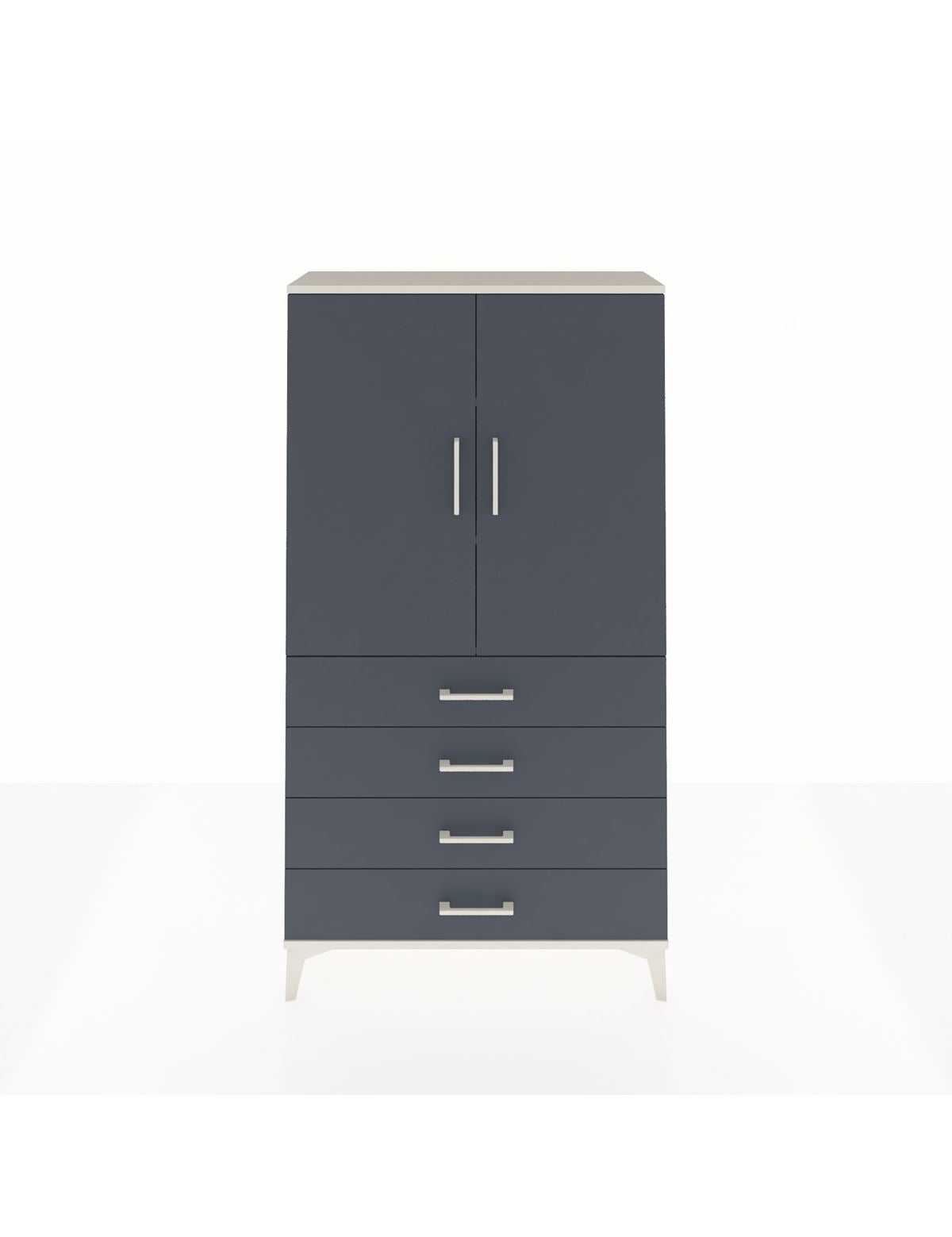 Arges Dolap 3 Raflı 4 Çekmeceli 2 Kapaklı 88x30x163 Aytaşı-Antrasit