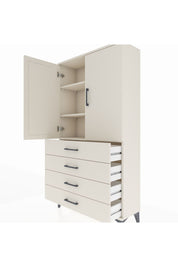 Arges Dolap 3 Raflı 4 Çekmeceli 2 Kapaklı 88x30x163 Aytaşı-Aytaşı