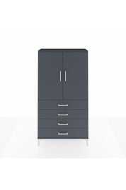 Arges Dolap 3 Raflı 4 Çekmeceli 2 Kapaklı 88x30x163 Antrasit-Antrasit