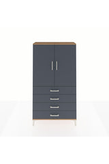 Arges Dolap 3 Raflı 4 Çekmeceli 2 Kapaklı 88x30x163
