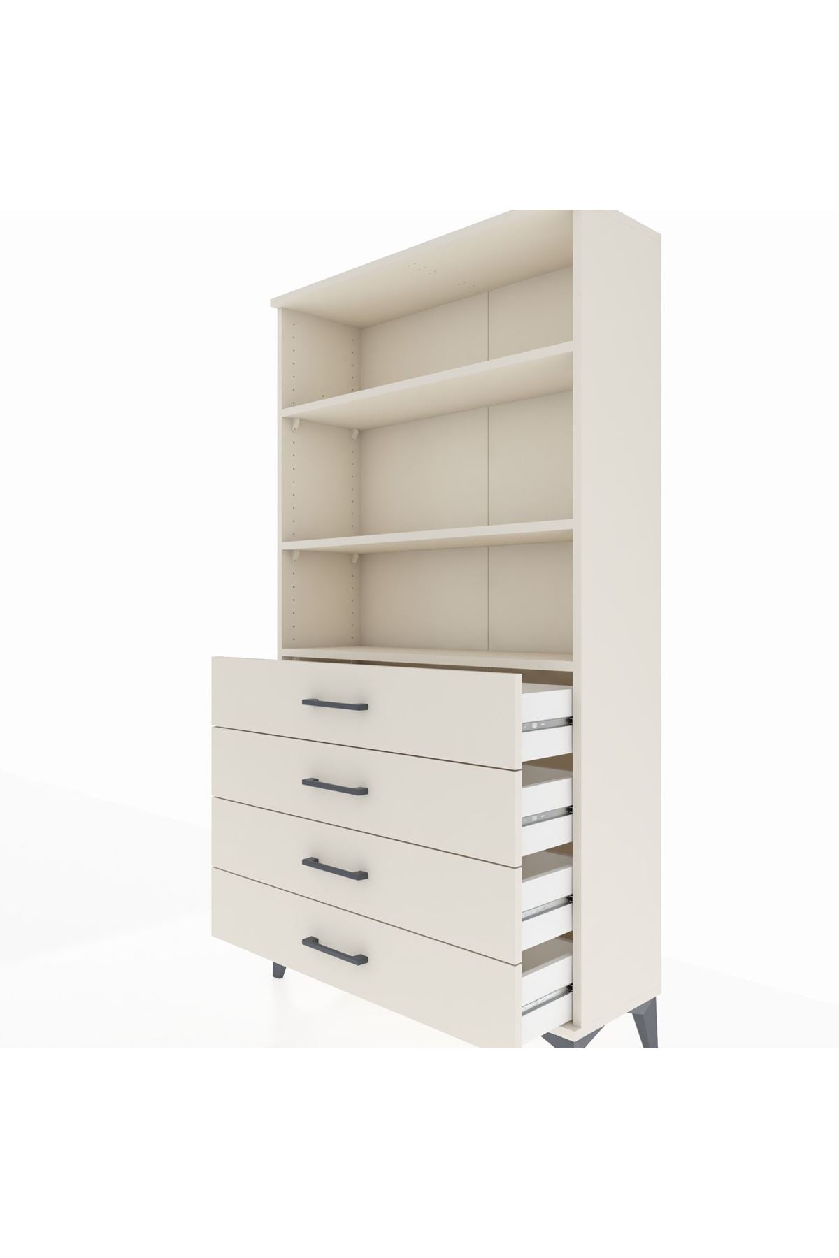 Arges Dolap 3 Raflı 4 Çekmeceli 88x30x163 Aytaşı-Aytaşı