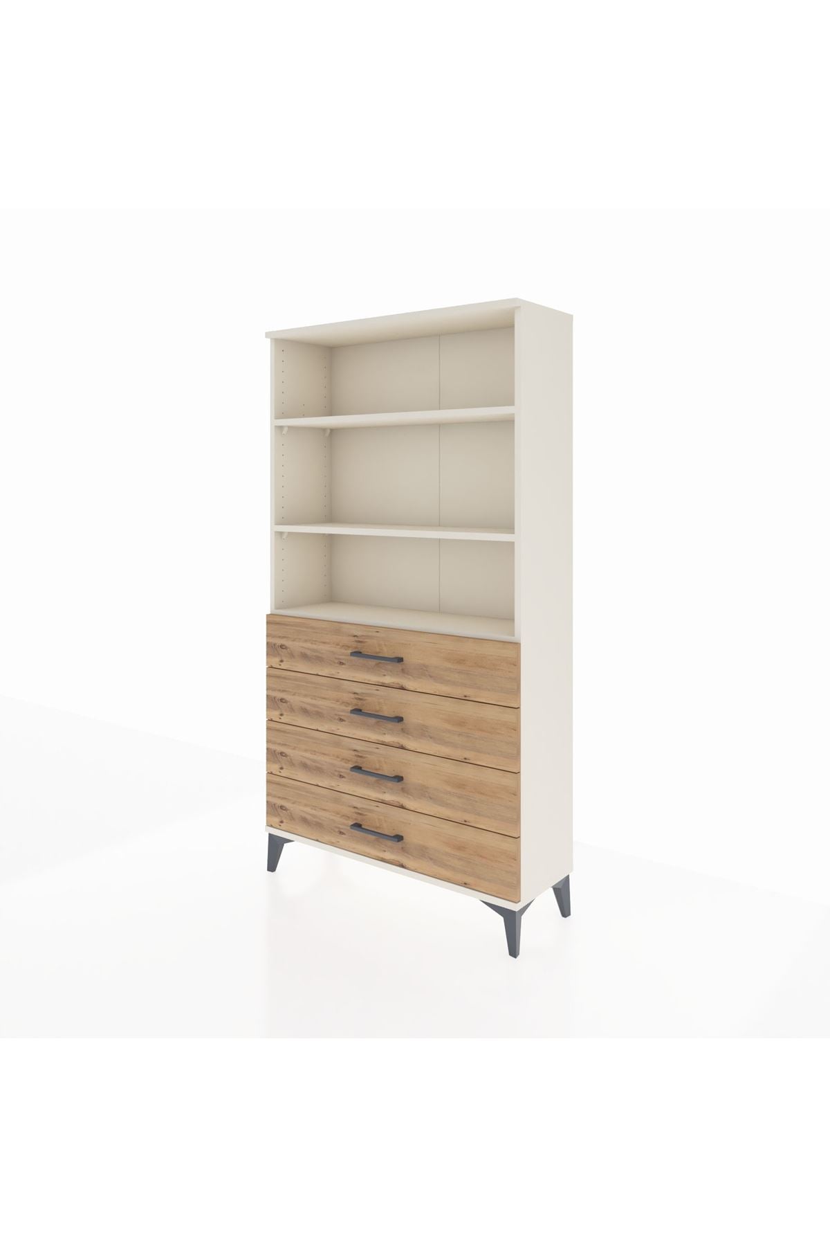 Arges Dolap 3 Raflı 4 Çekmeceli 88x30x163 Aytaşı-Çam