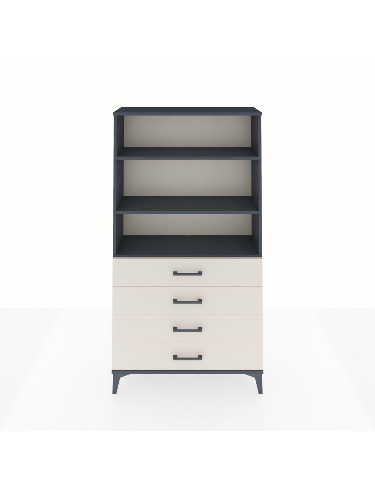 Arges Dolap 3 Raflı 4 Çekmeceli 88x30x163 Antrasit-Aytaşı