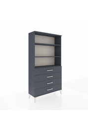 Arges Dolap 3 Raflı 4 Çekmeceli 88x30x163 Antrasit-Antrasit