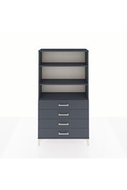 Arges Dolap 3 Raflı 4 Çekmeceli 88x30x163 Antrasit-Antrasit