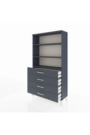 Arges Dolap 3 Raflı 4 Çekmeceli 88x30x163 Antrasit-Antrasit