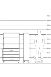 Arges Dolap 3 Raflı 4 Çekmeceli 88x30x163 Antrasit-Antrasit
