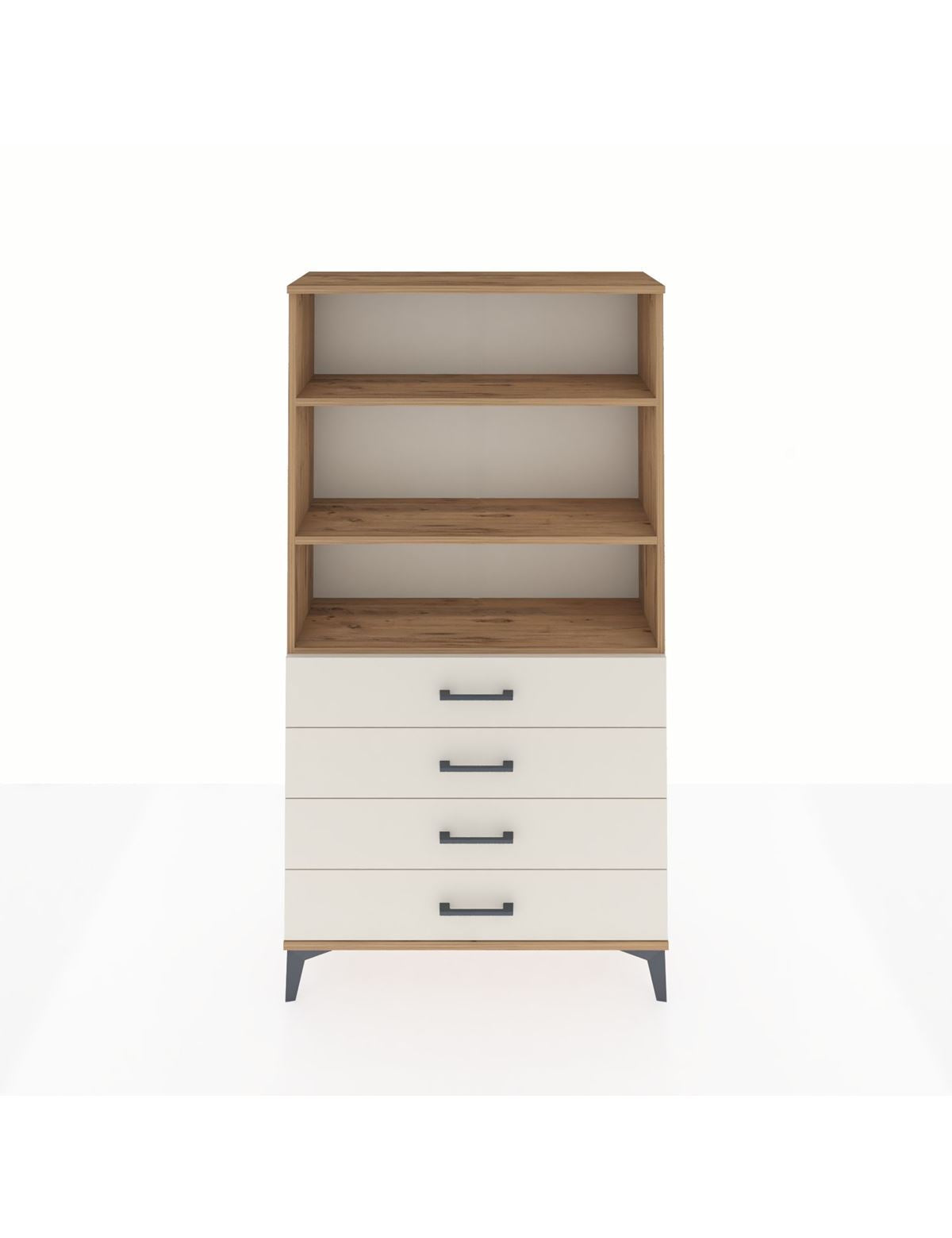 Arges Dolap 3 Raflı 4 Çekmeceli 88x30x163 Çam-Aytaşı