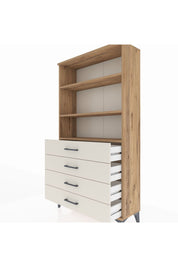 Arges Dolap 3 Raflı 4 Çekmeceli 88x30x163 Çam-Aytaşı