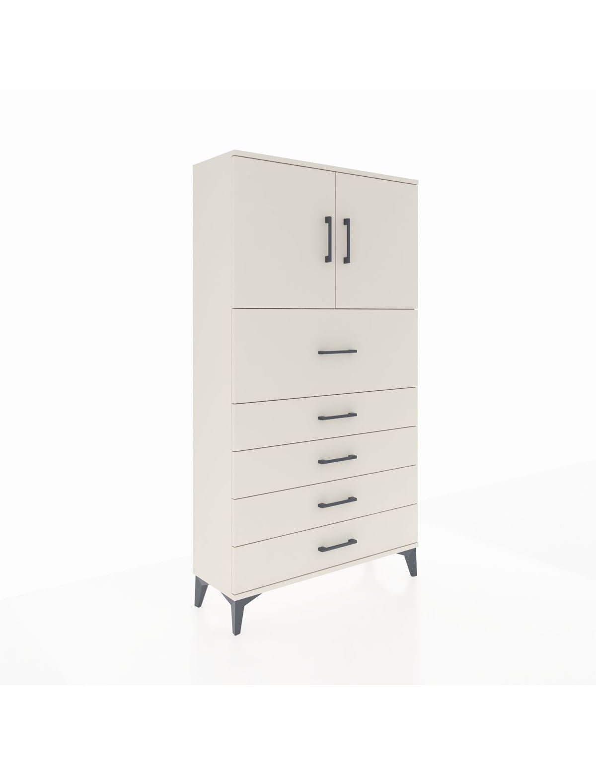 Arges Dolap 2 Raflı 5 Çekmeceli 2 Kapaklı 88x30x163 Aytaşı-Aytaşı