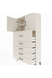 Arges Dolap 2 Raflı 5 Çekmeceli 2 Kapaklı 88x30x163 Aytaşı-Aytaşı