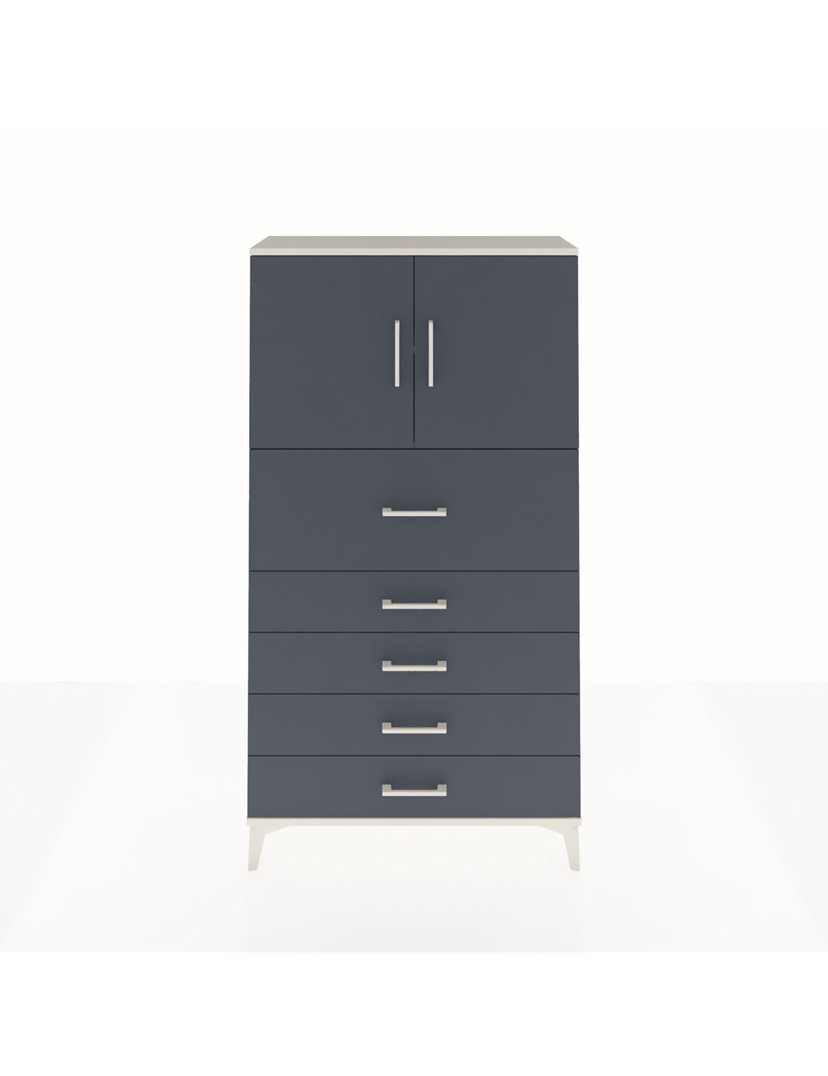 Arges Dolap 2 Raflı 5 Çekmeceli 2 Kapaklı 88x30x163 Aytaşı-Antrasit