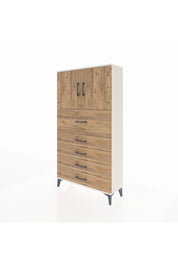 Arges Dolap 2 Raflı 5 Çekmeceli 2 Kapaklı 88x30x163 Aytaşı-Çam