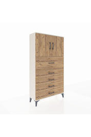 Arges Dolap 2 Raflı 5 Çekmeceli 2 Kapaklı 88x30x163 Aytaşı-Çam