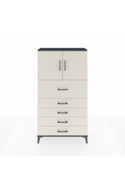 Arges Dolap 2 Raflı 5 Çekmeceli 2 Kapaklı 88x30x163 Antrasit-Aytaşı