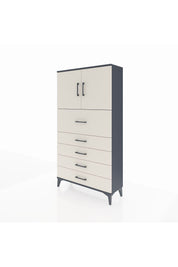 Arges Dolap 2 Raflı 5 Çekmeceli 2 Kapaklı 88x30x163 Antrasit-Aytaşı