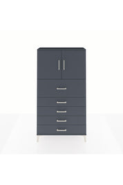 Arges Dolap 2 Raflı 5 Çekmeceli 2 Kapaklı 88x30x163 Antrasit-Antrasit