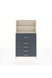 Arges Dolap 2 Raflı 5 Çekmeceli 88x30x163 Aytaşı-Antrasit