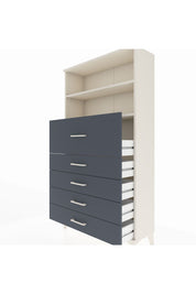 Arges Dolap 2 Raflı 5 Çekmeceli 88x30x163 Aytaşı-Antrasit