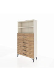 Arges Dolap 2 Raflı 5 Çekmeceli 88x30x163 Aytaşı-Çam