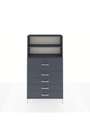 Arges Dolap 2 Raflı 5 Çekmeceli 88x30x163 Antrasit-Antrasit