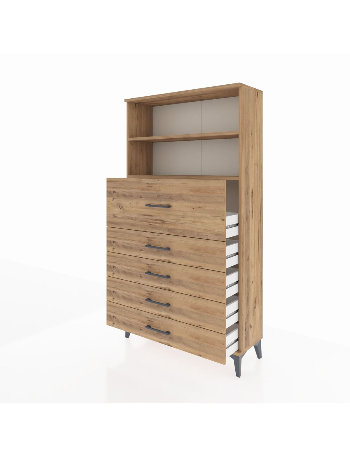 Arges Dolap 2 Raflı 5 Çekmeceli 88x30x163 - S21M159V9A