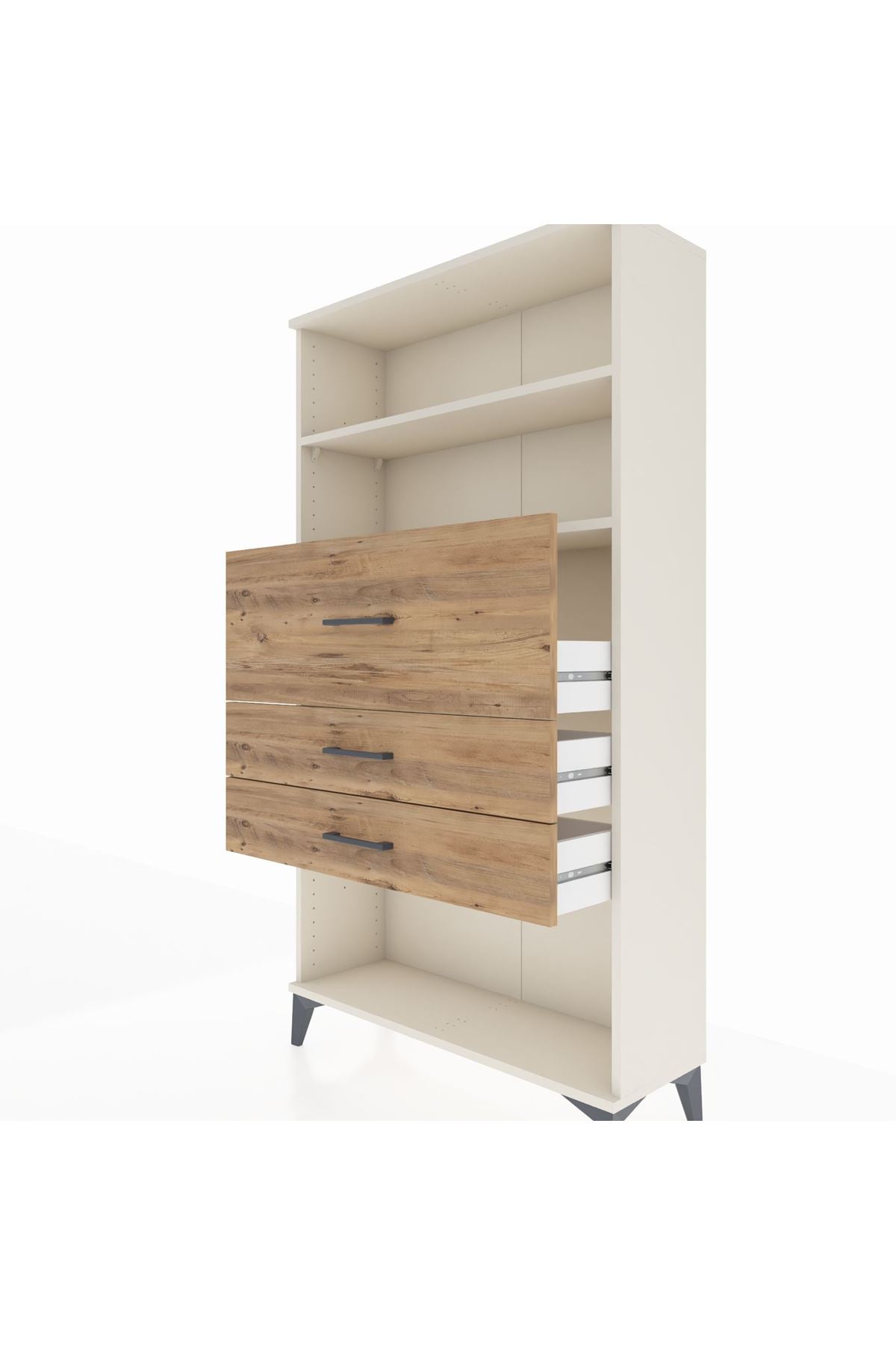 Arges Dolap 2 Raflı 3 Çekmeceli 88x30x163 Aytaşı-Çam