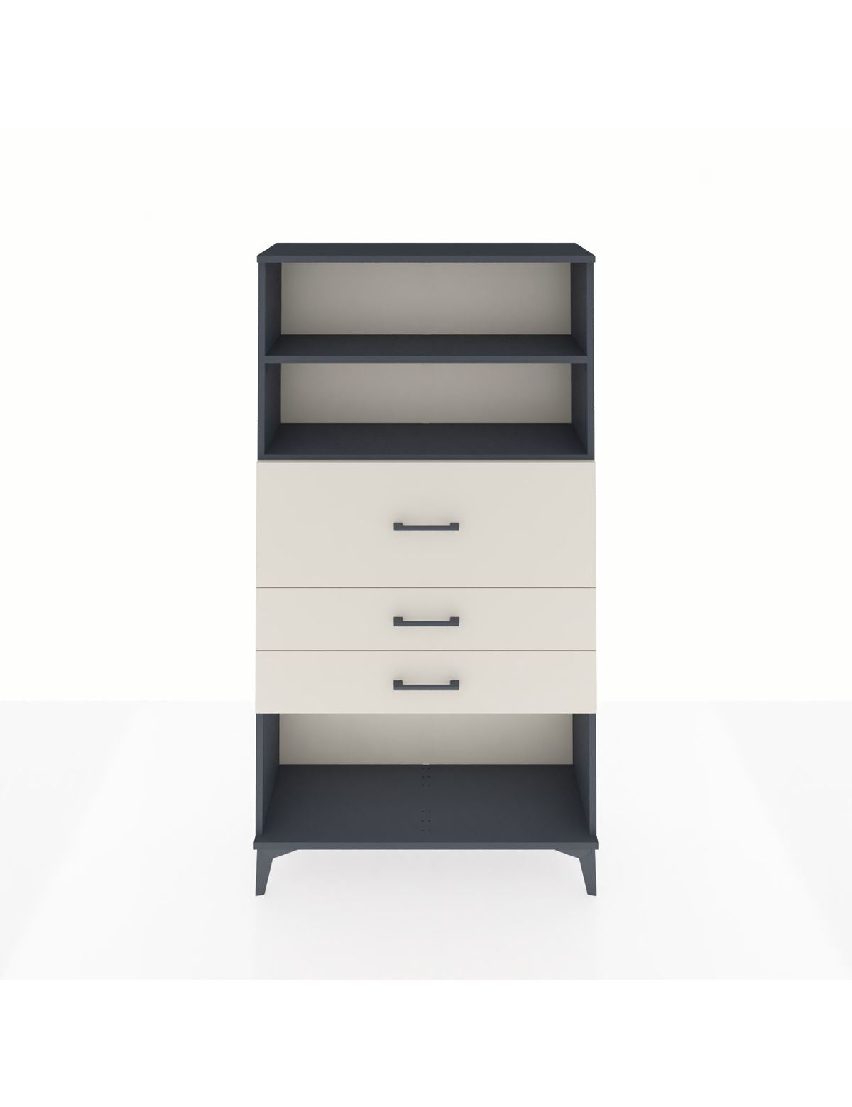 Arges Dolap 2 Raflı 3 Çekmeceli 88x30x163 Antrasit-Aytaşı