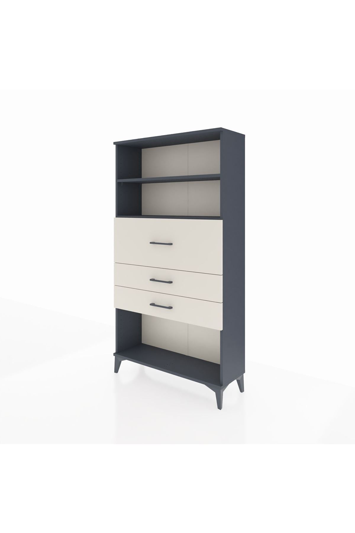 Arges Dolap 2 Raflı 3 Çekmeceli 88x30x163 Antrasit-Aytaşı