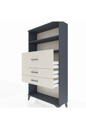 Arges Dolap 2 Raflı 3 Çekmeceli 88x30x163 Antrasit-Aytaşı