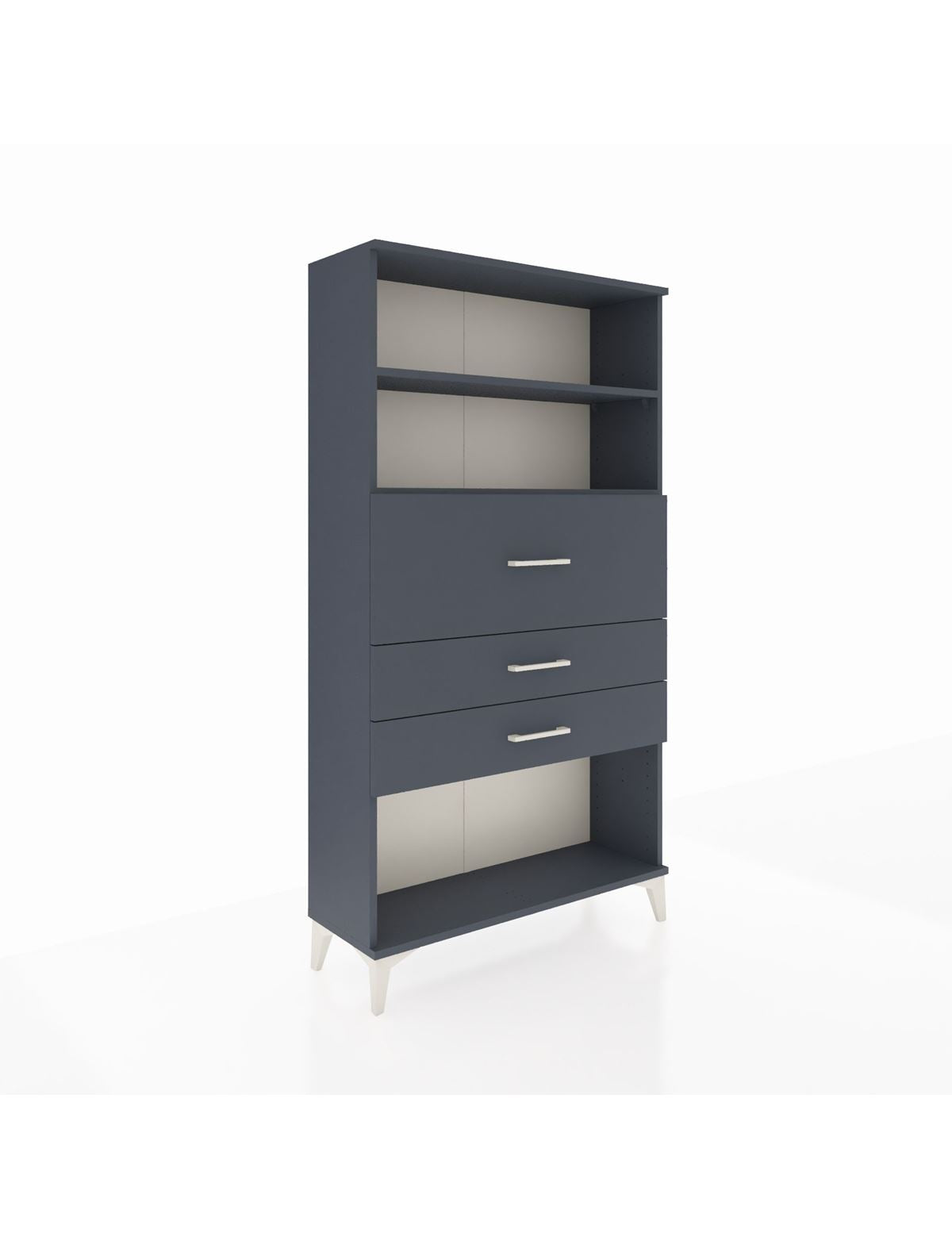 Arges Dolap 2 Raflı 3 Çekmeceli 88x30x163 Antrasit-Antrasit