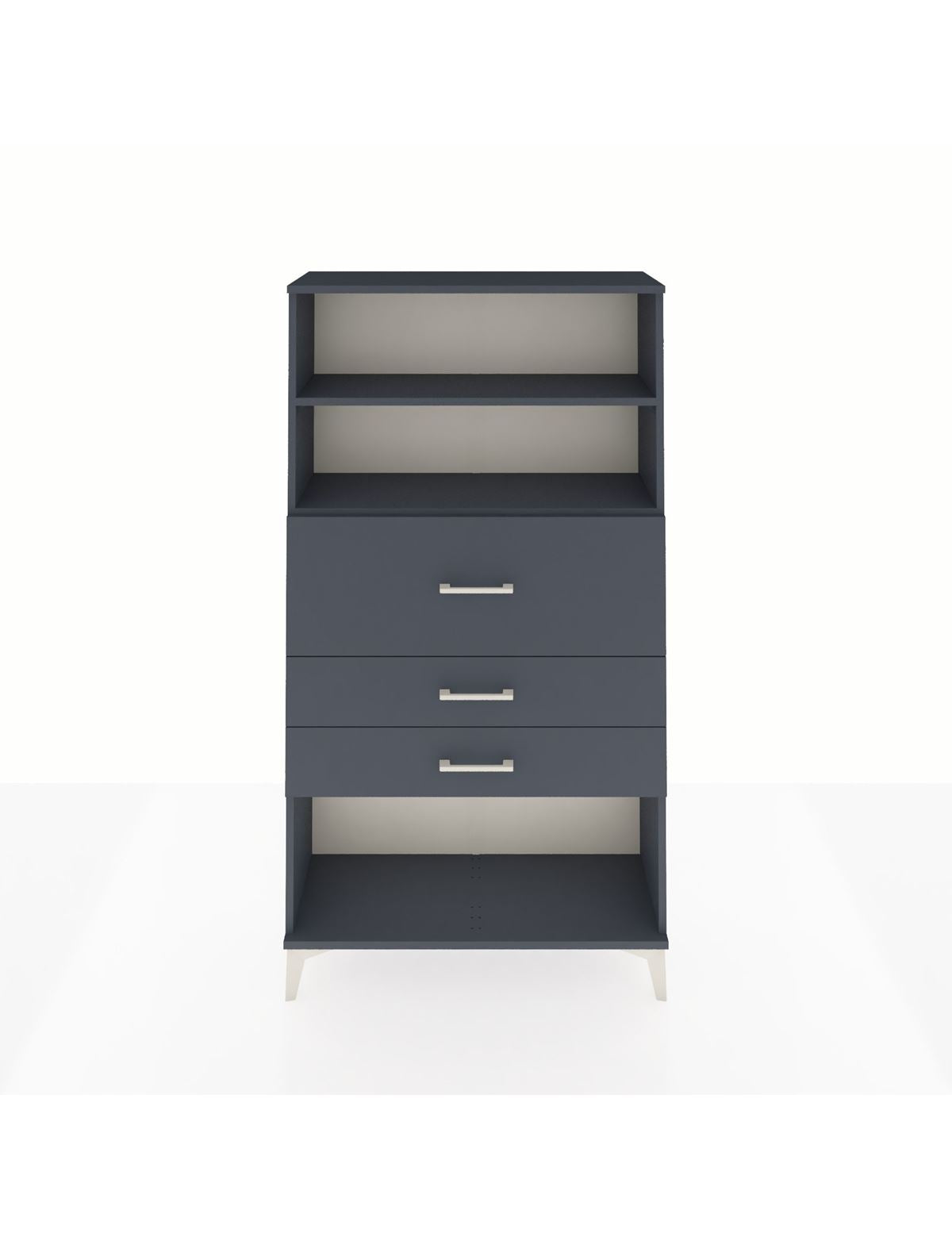 Arges Dolap 2 Raflı 3 Çekmeceli 88x30x163 Antrasit-Antrasit