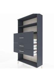 Arges Dolap 2 Raflı 3 Çekmeceli 88x30x163 Antrasit-Antrasit