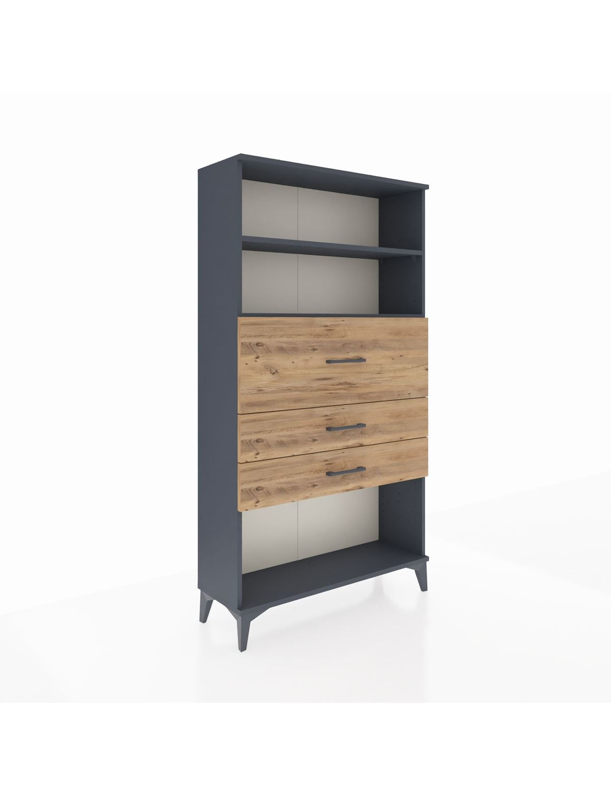 Arges Dolap 2 Raflı 3 Çekmeceli 88x30x163 Antrasit-Çam