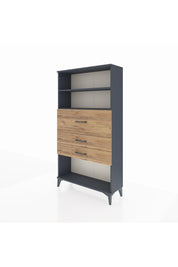 Arges Dolap 2 Raflı 3 Çekmeceli 88x30x163 Antrasit-Çam