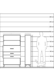 Arges Dolap 2 Raflı 3 Çekmeceli 88x30x163 Antrasit-Çam