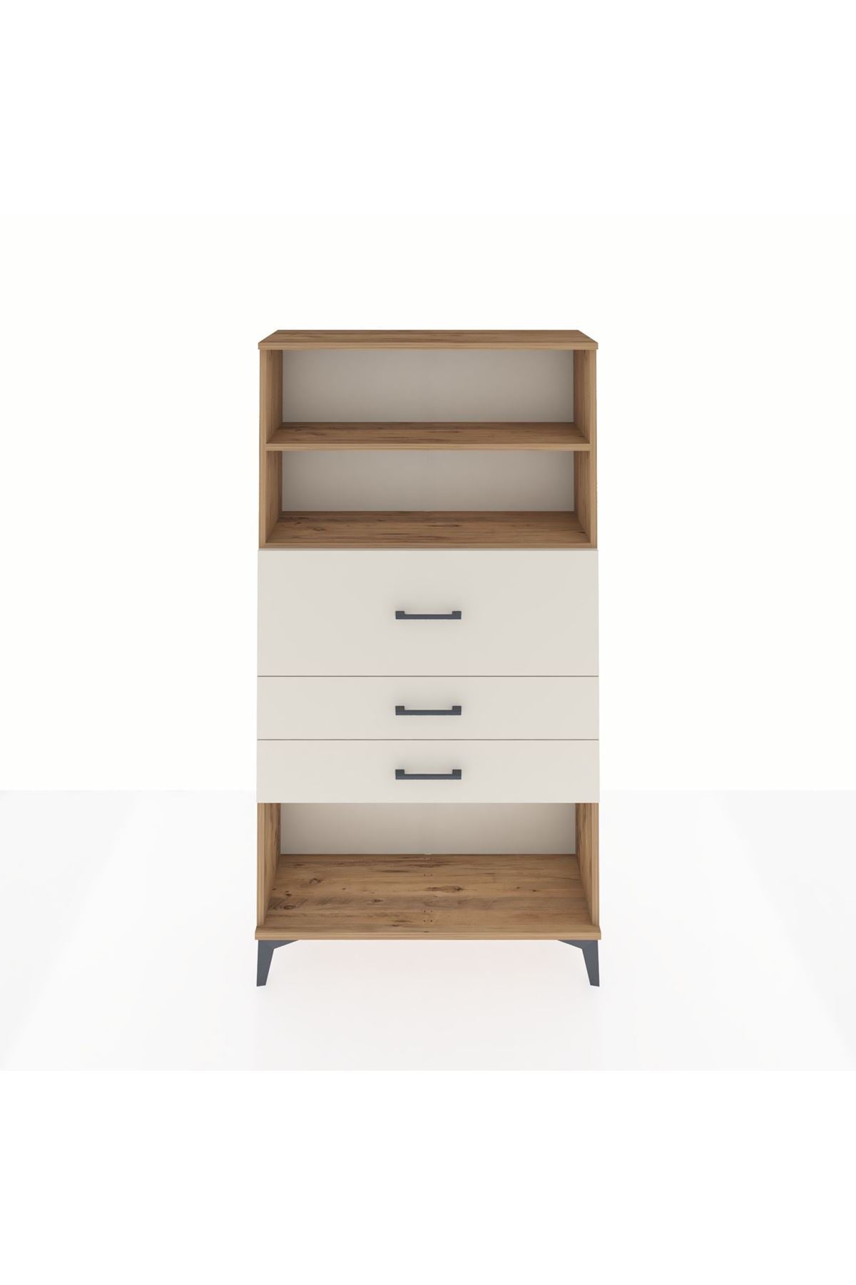 Arges Dolap 2 Raflı 3 Çekmeceli 88x30x163 Çam-Aytaşı