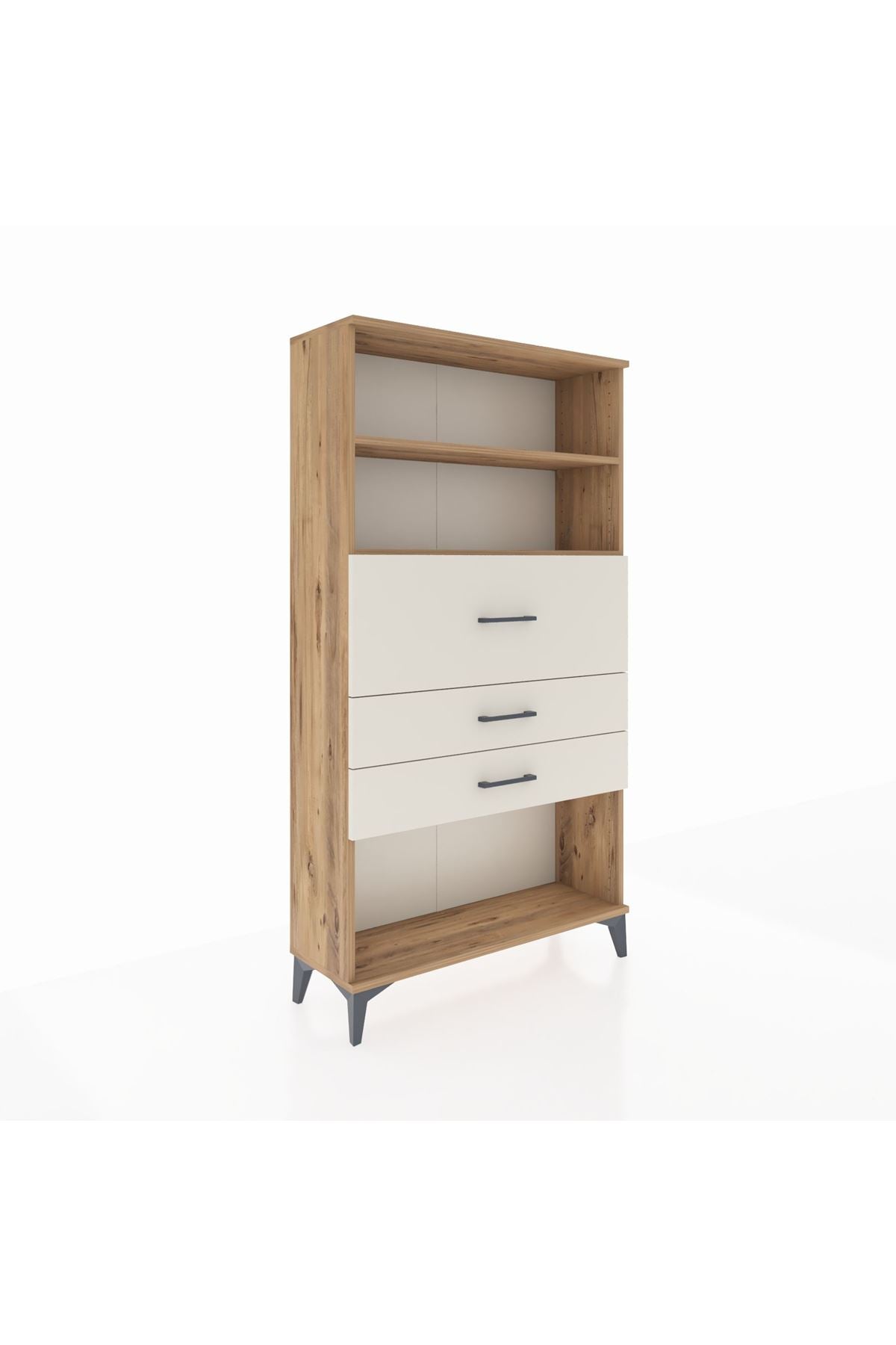 Arges Dolap 2 Raflı 3 Çekmeceli 88x30x163 Çam-Aytaşı