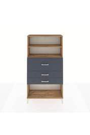 Arges Dolap 2 Raflı 3 Çekmeceli 88x30x163 Çam-Antrasit