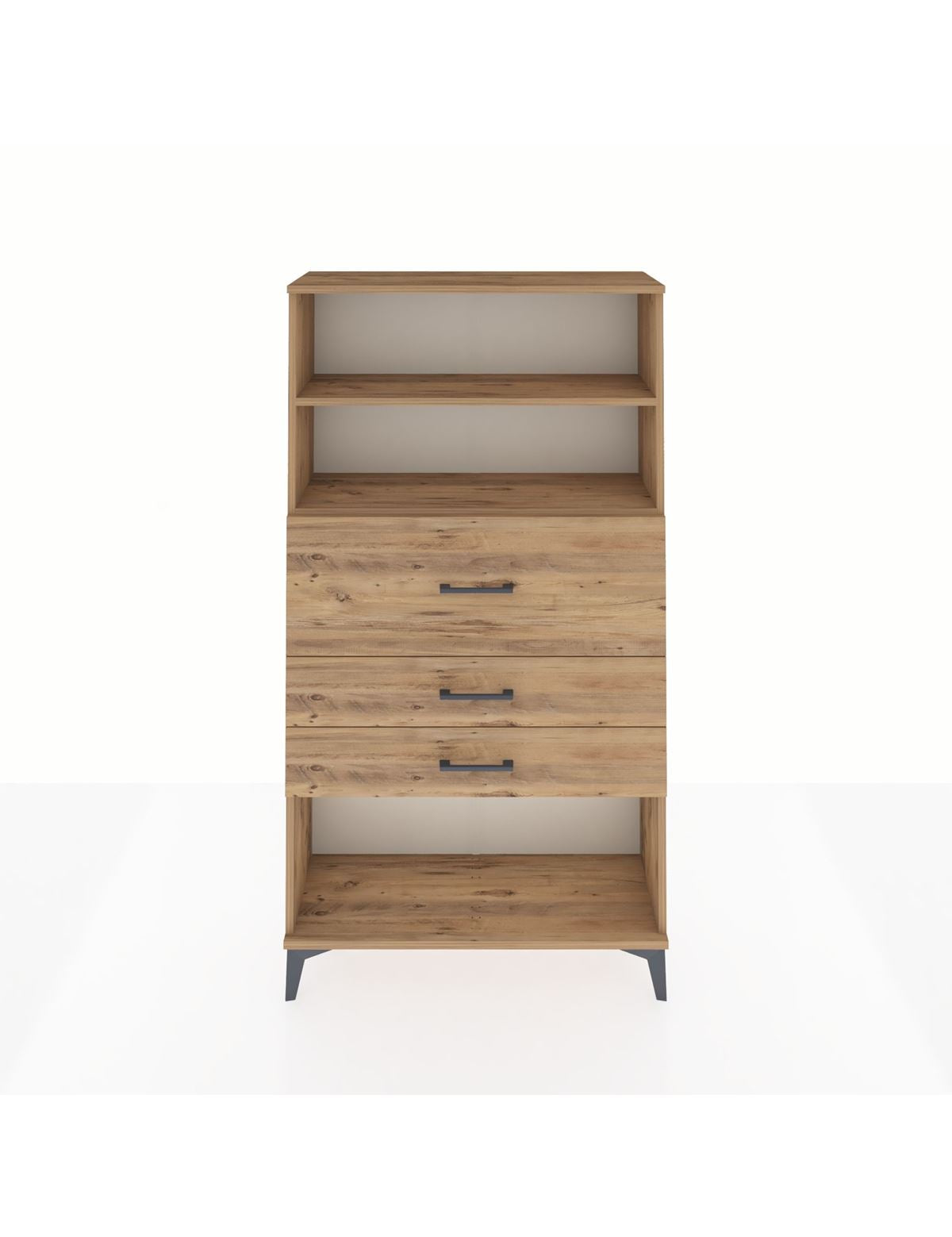 Arges Dolap 2 Raflı 3 Çekmeceli 88x30x163 Çam-Çam