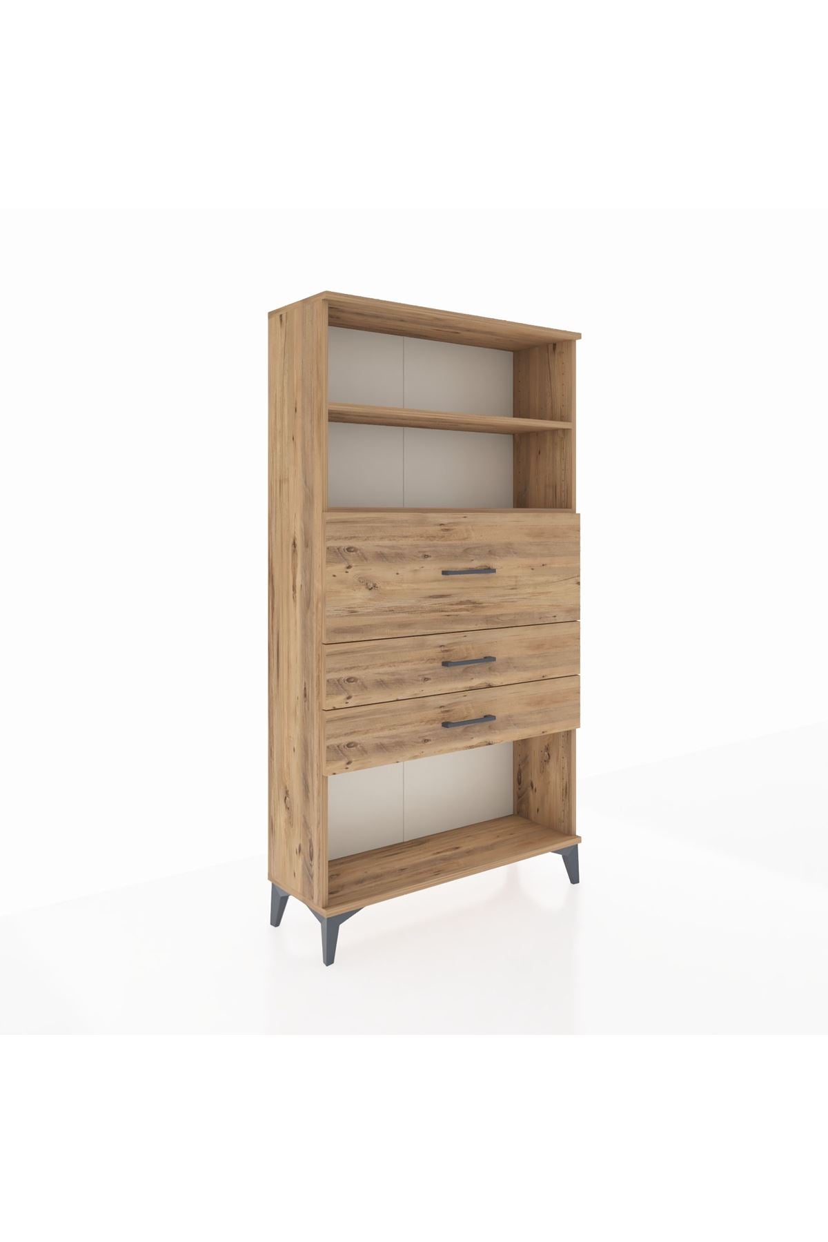 Arges Dolap 2 Raflı 3 Çekmeceli 88x30x163 Çam-Çam