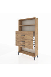 Arges Dolap 2 Raflı 3 Çekmeceli 88x30x163 Çam-Çam