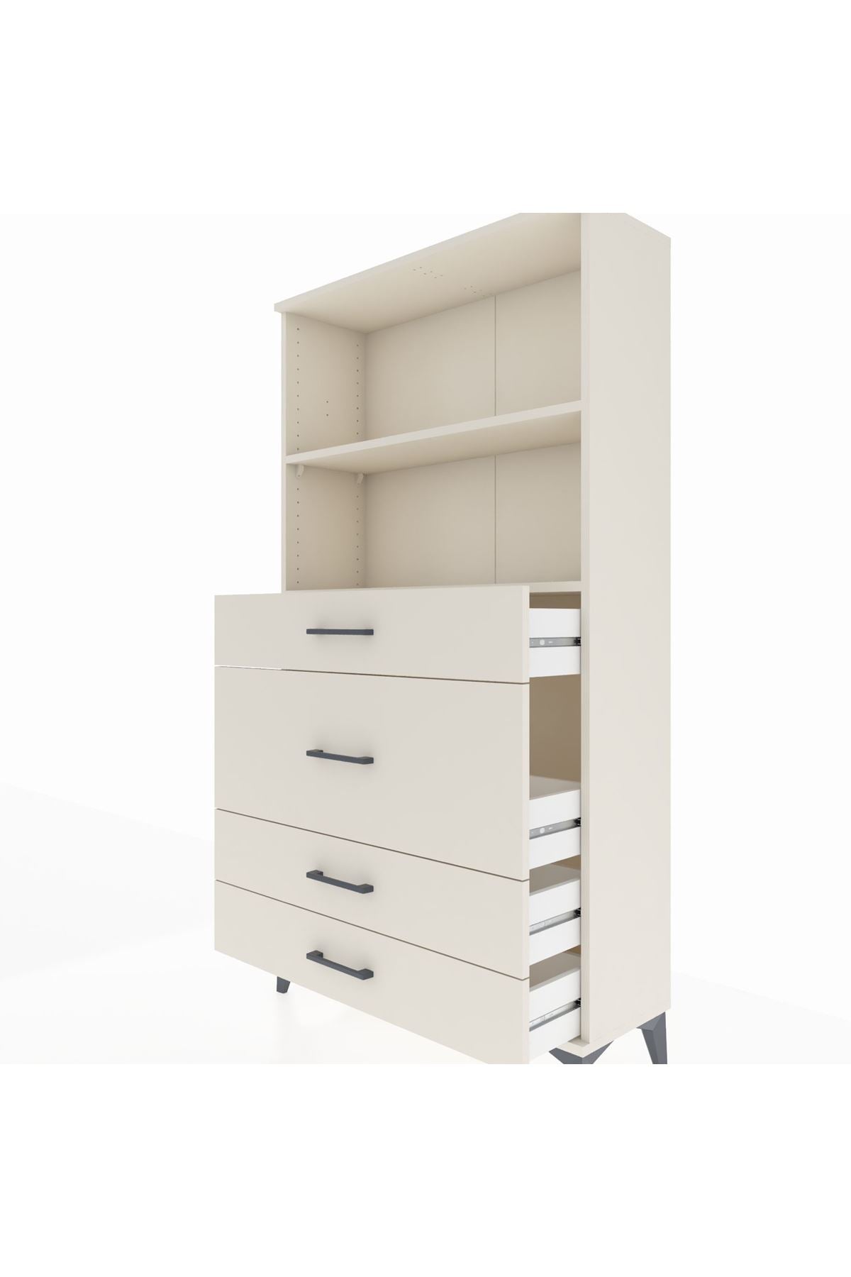 Arges Dolap 2 Raflı 4 Çekmeceli 88x30x163 Aytaşı-Aytaşı