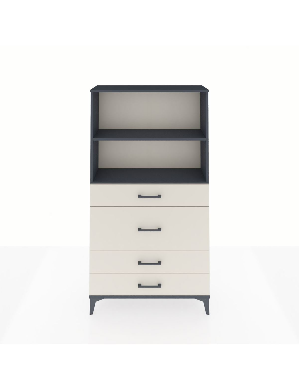 Arges Dolap 2 Raflı 4 Çekmeceli 88x30x163 Antrasit-Aytaşı