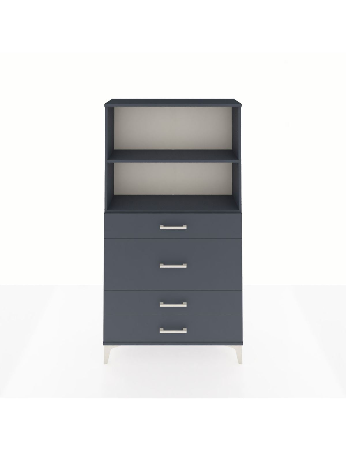 Arges Dolap 2 Raflı 4 Çekmeceli 88x30x163 Antrasit-Antrasit