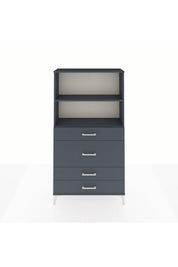 Arges Dolap 2 Raflı 4 Çekmeceli 88x30x163 Antrasit-Antrasit