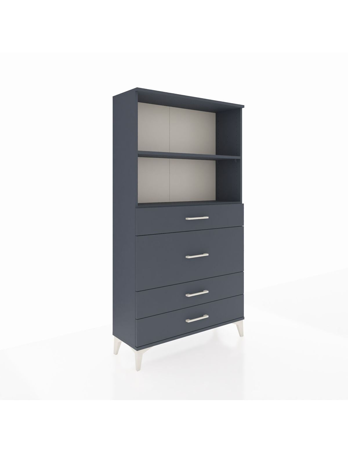 Arges Dolap 2 Raflı 4 Çekmeceli 88x30x163 Antrasit-Antrasit